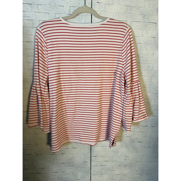 Draper James EloQuii womens blouse striped bless your heart bell sleeve Plus Sz - Picture 4 of 10